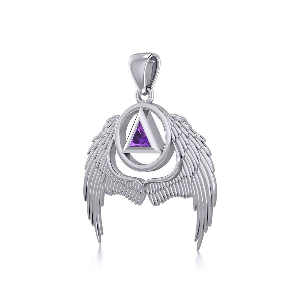 Angel Wings Recovery Pendant with Gemstone TPD5840 - Jewelry