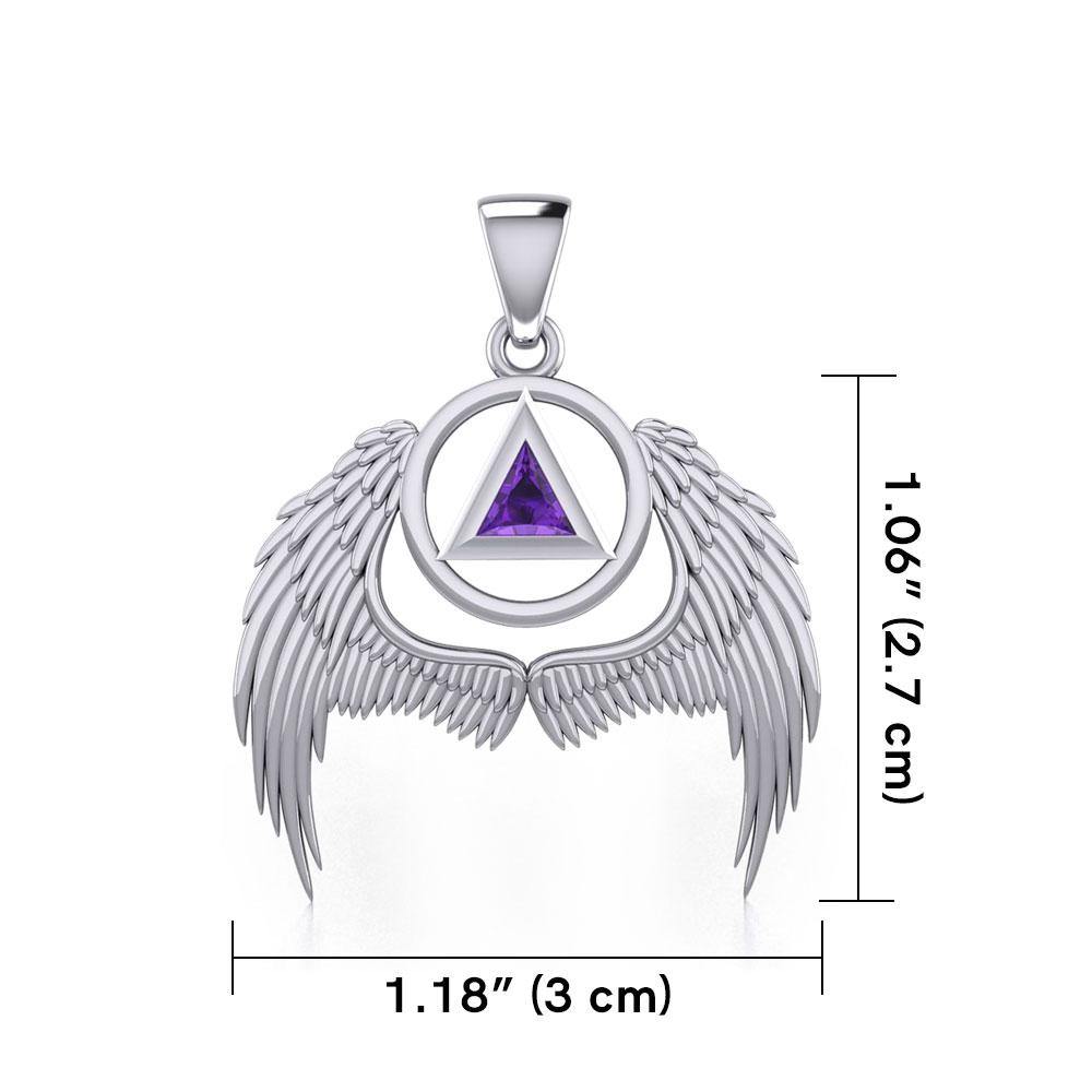 Angel Wings Recovery Pendant with Gemstone TPD5840 - Jewelry