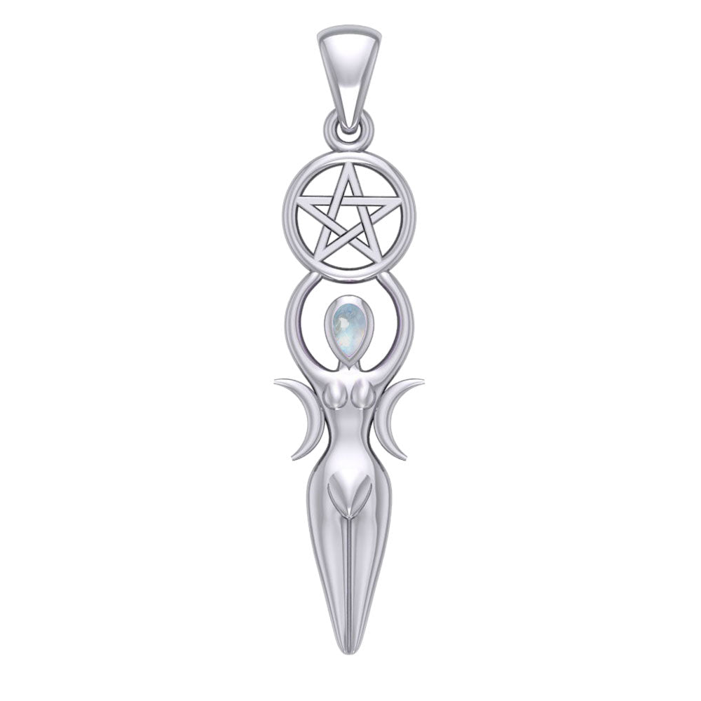 Goddess Silver Pendant with Gemstone TPD5860