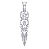 Goddess Silver Pendant with Gemstone TPD5860