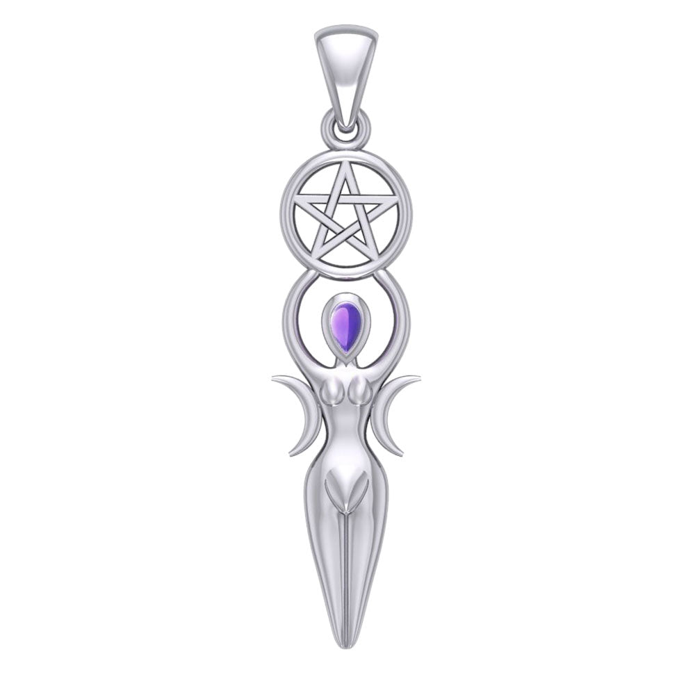 Goddess Silver Pendant with Gemstone TPD5860