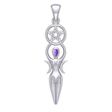 Goddess Silver Pendant with Gemstone TPD5860