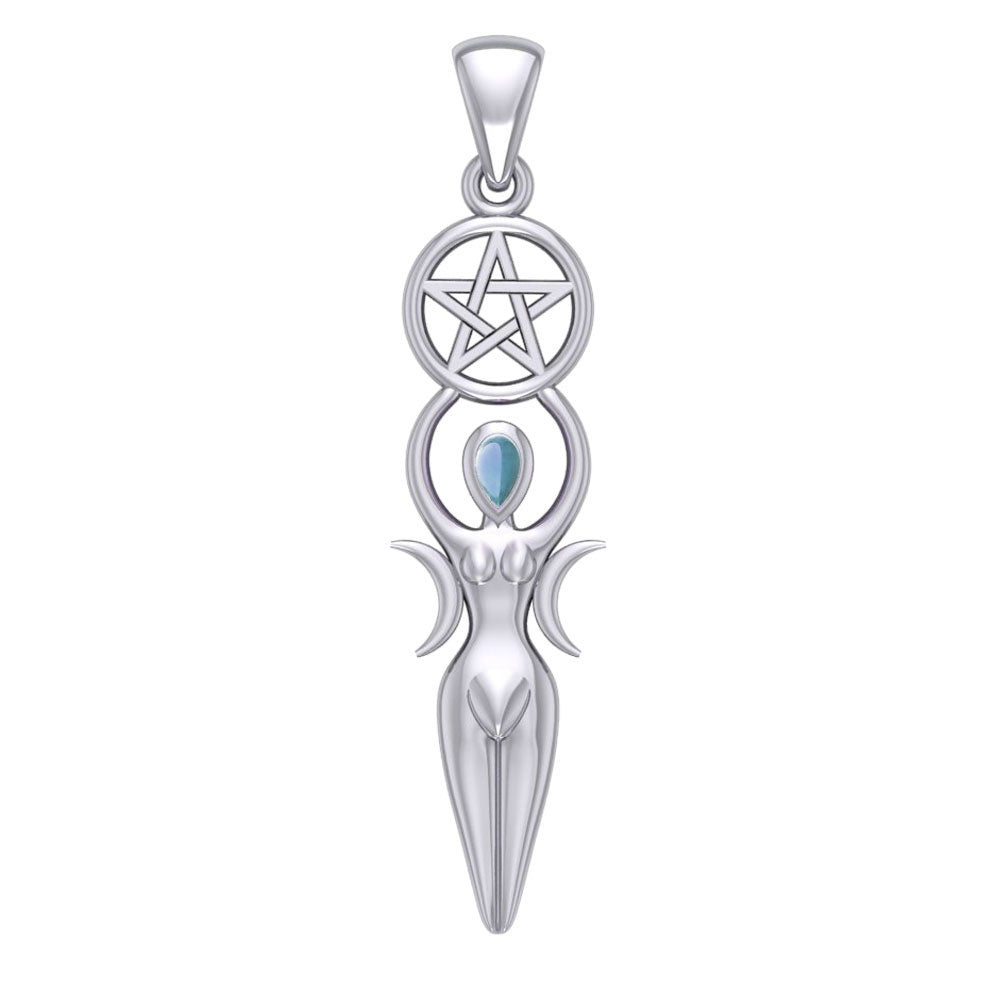 Goddess Silver Pendant with Gemstone TPD5860