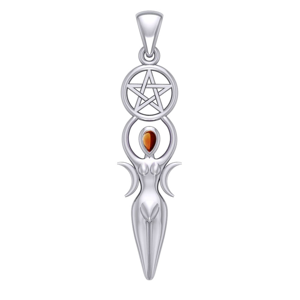 Goddess Silver Pendant with Gemstone TPD5860