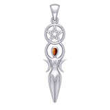 Goddess Silver Pendant with Gemstone TPD5860