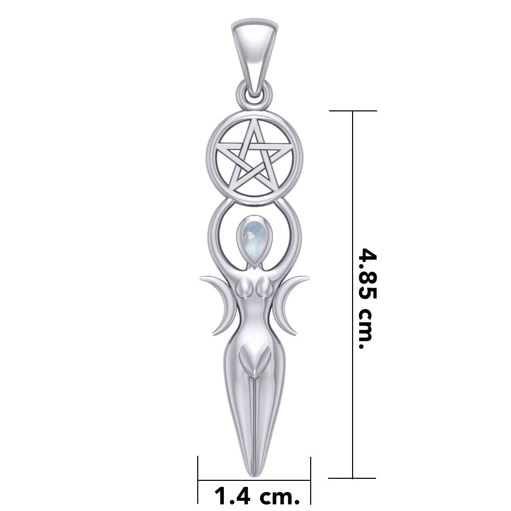 Goddess Silver Pendant with Gemstone TPD5860