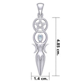 Goddess Silver Pendant with Gemstone TPD5860