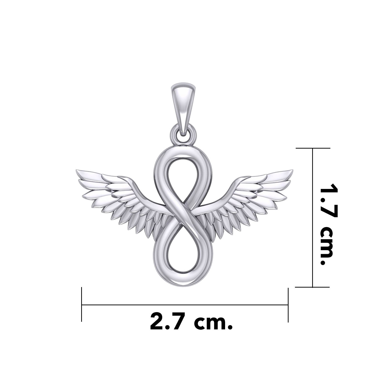 Angel Wings and Infinity Symbol Silver Pendant TPD5876