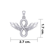 Angel Wings and Infinity Symbol Silver Pendant TPD5876