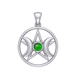 Triple Goddess Silver Pendant with Gemstone TPD5969