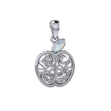 Celtic Spiritual Fruit Apple with Tree of Life Silver Pendant with Gemstone TPD5986