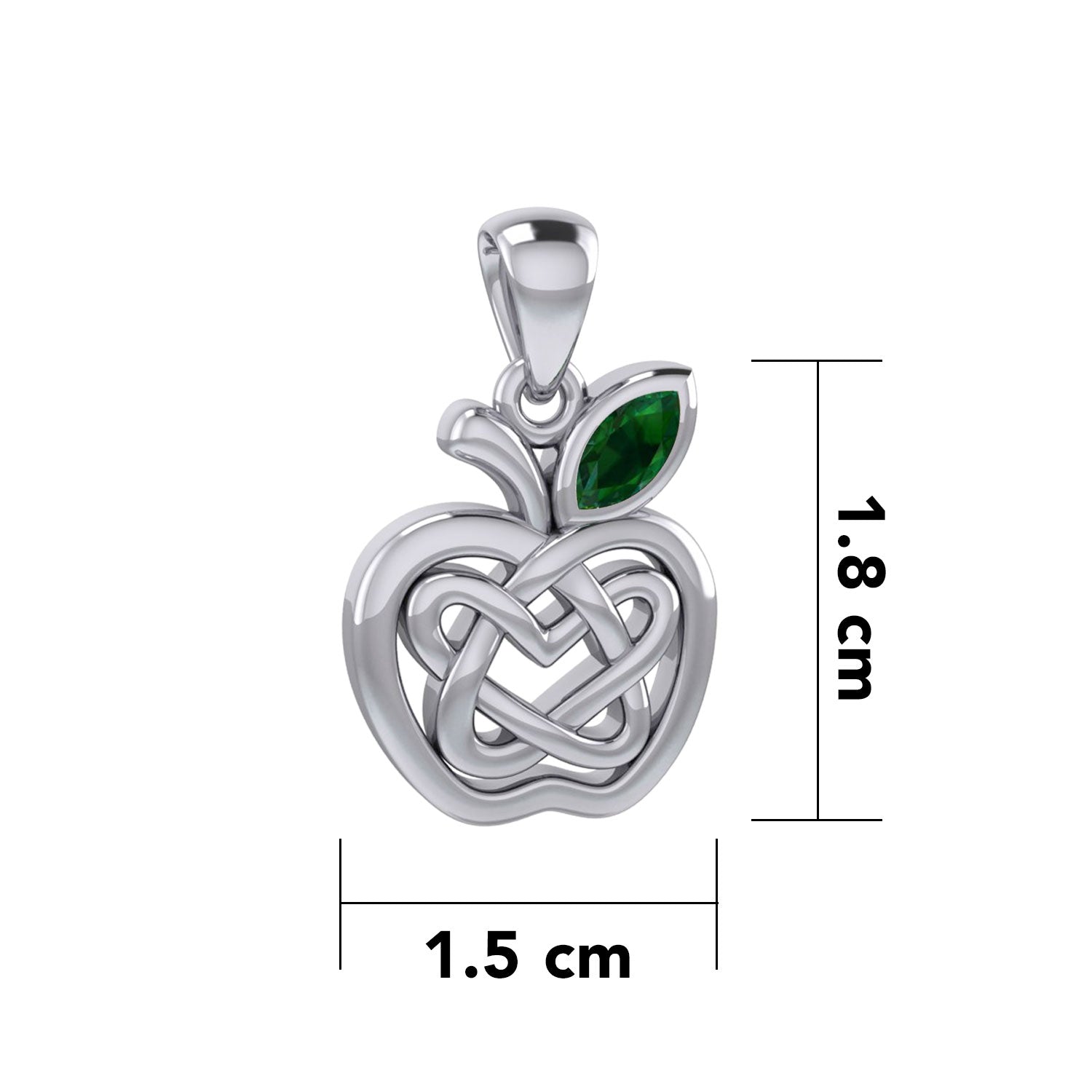 Celtic Spiritual Fruit Apple with Double Heart Silver Pendant with Gemstone TPD5987