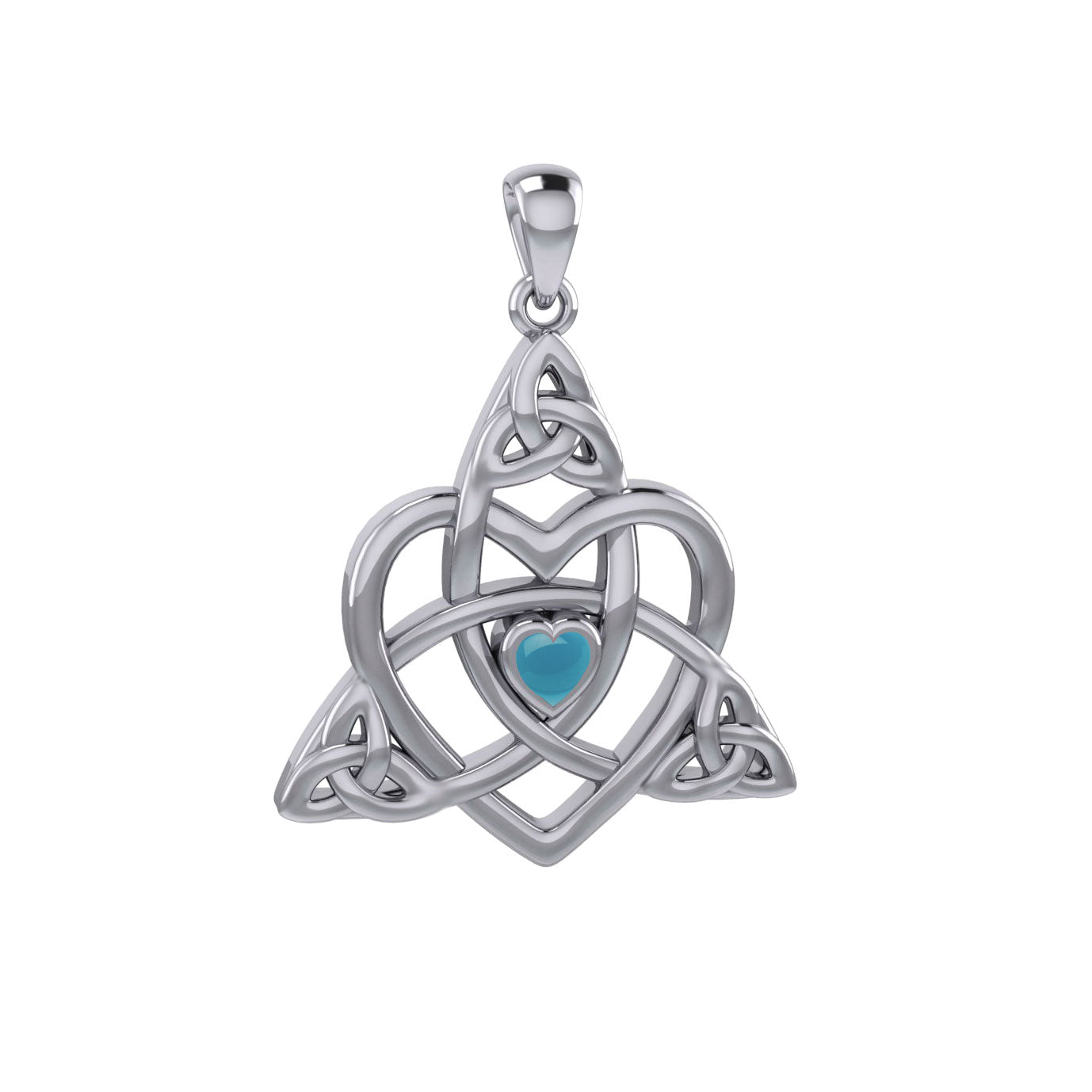 Celtic Heart Birthstone Trinity Silver Pendant TPD5990