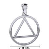 Large  AA Symbol Silver Pendant TPD6003