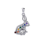Rabbit or Hare Silver Pendant with Chakra Gemstone TPD6039