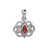 Celtic Double Heart And Infinity Pendant With Gemstone TPD6043