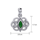 Celtic Double Heart And Infinity Pendant With Gemstone TPD6043