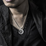 The Celtic Knot Moon and Triquetra Silver Pendant with Stone TPD6052