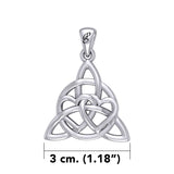 Enchantment Sterling Silver Double Hearts Connected with Magic Celtic Triquetra Pendant - TPD6194 by Peter Stone
