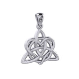 Elegance: Sterling Silver Enchanted Magic Celtic Triquetra Heart Pendant - TPD6195 by Peter Stone