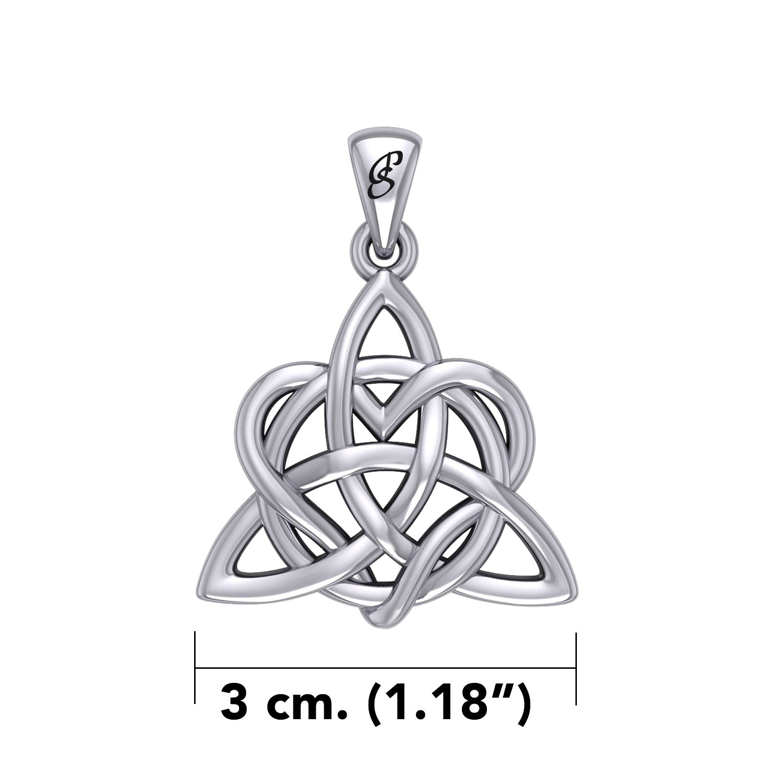 Elegance: Sterling Silver Enchanted Magic Celtic Triquetra Heart Pendant - TPD6195 by Peter Stone