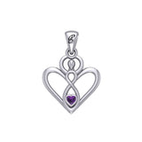 Gemstone Elegance Eternal Goddess Love Sterling Silver Immortal Love Pendant by Peter Stone TPD6204