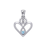 Gemstone Elegance Eternal Goddess Love Sterling Silver Immortal Love Pendant by Peter Stone TPD6204