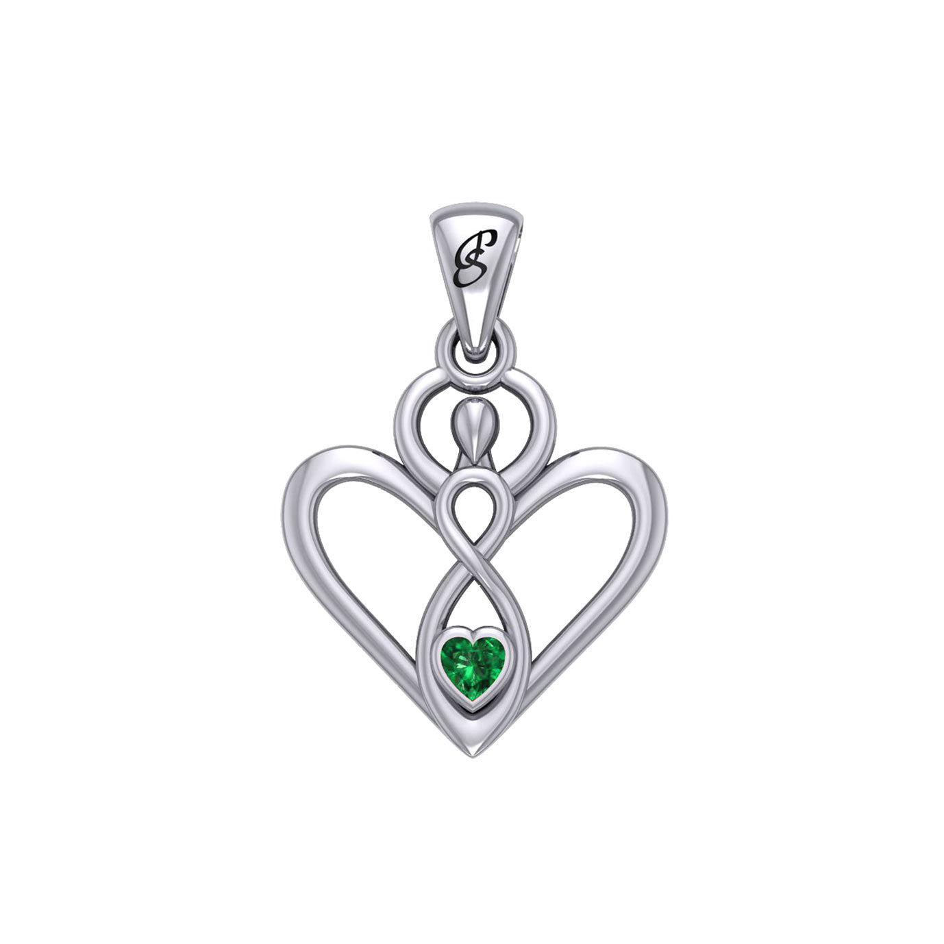 Gemstone Elegance Eternal Goddess Love Sterling Silver Immortal Love Pendant by Peter Stone TPD6204