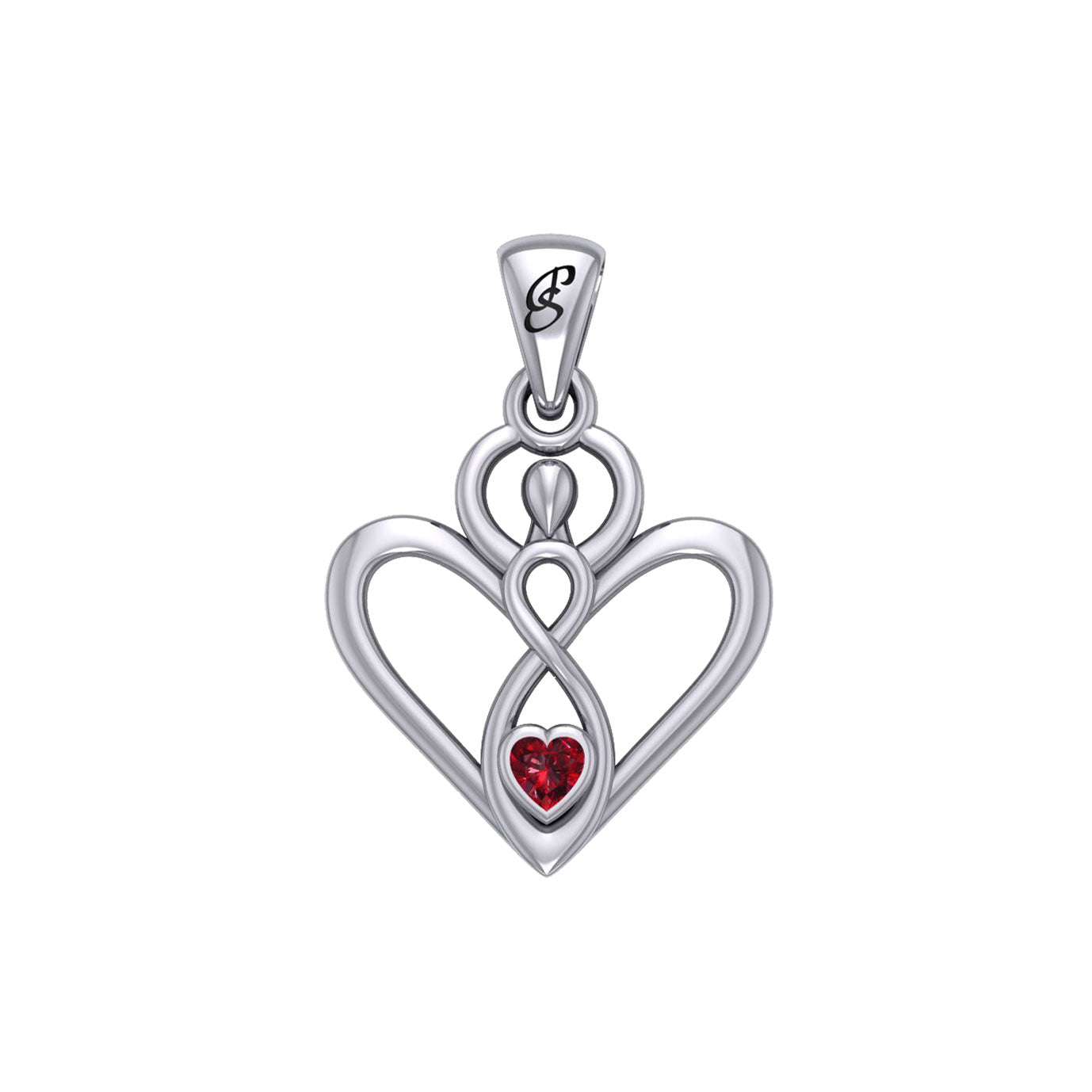 Gemstone Elegance Eternal Goddess Love Sterling Silver Immortal Love Pendant by Peter Stone TPD6204