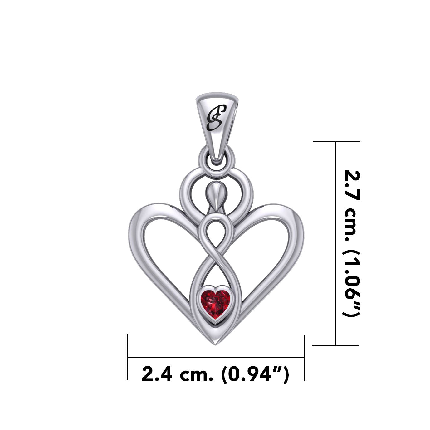 Gemstone Elegance Eternal Goddess Love Sterling Silver Immortal Love Pendant by Peter Stone TPD6204