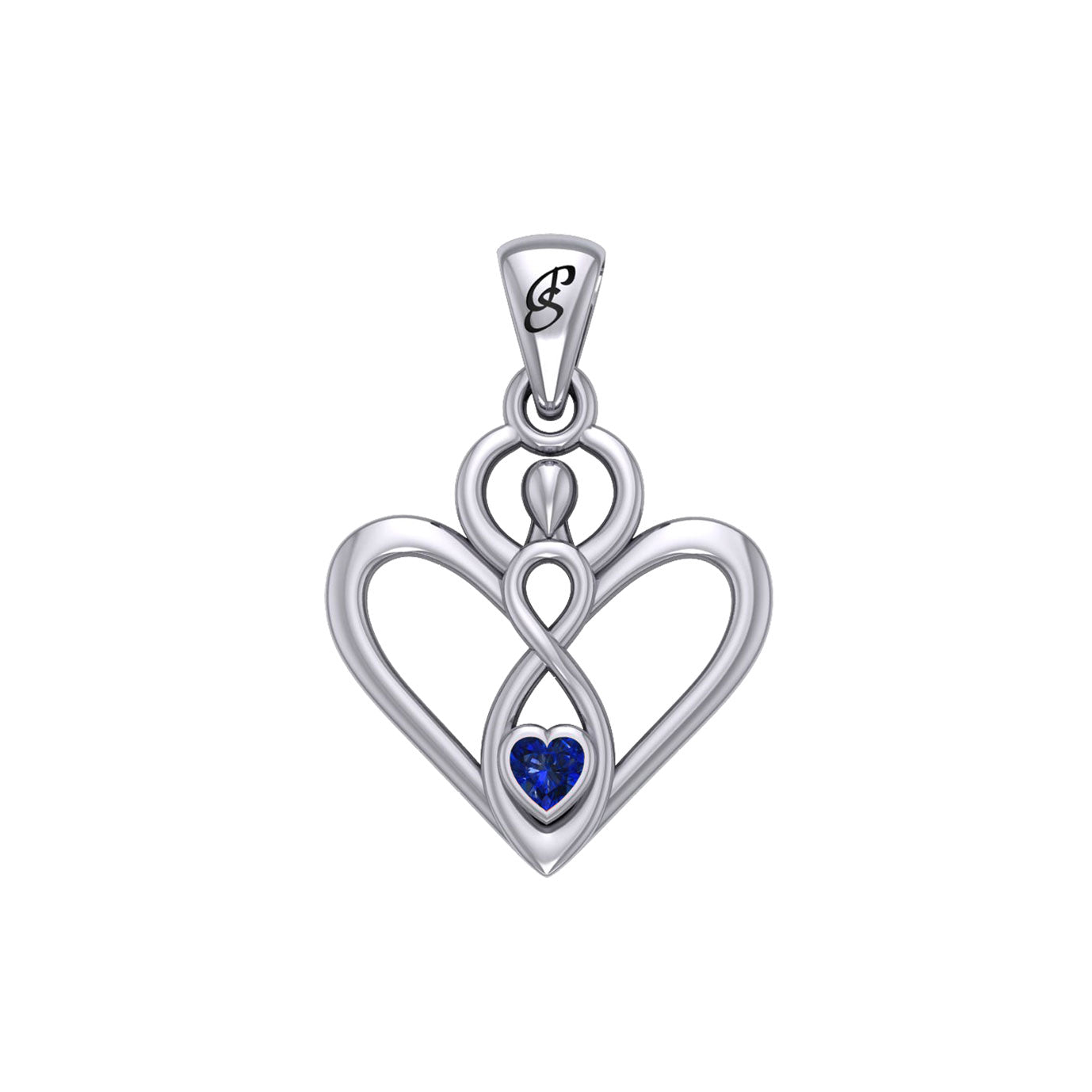 Gemstone Elegance Eternal Goddess Love Sterling Silver Immortal Love Pendant by Peter Stone TPD6204