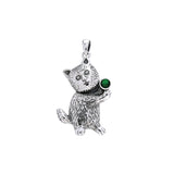 Standing Kitty Silver Pendant