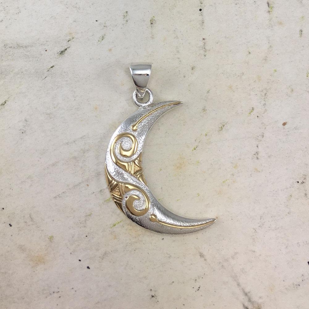 Spiral Crescent Moon Pendant TPV3411 - Jewelry
