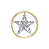 A Timeless Magick in Celtic Knotwork Pentacle Silver with 14K Gold Accent Pendant by Courtney Davis TPV3459