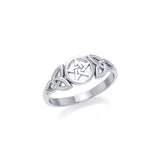 Sterling Silver Pentagram Pentacle Ring TR1738