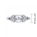 Sterling Silver Pentagram Pentacle Ring TR1738