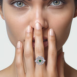 Celtic Claddagh Knotwork Sterling Silver Ring with Gemstone TR1876