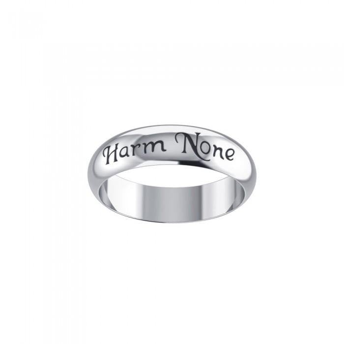 Harm None Inscribed Band Sterling Silver Ring TR3788 - Jewelry