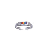 Inlaid Rectangle Silver Toe Ring TR612
