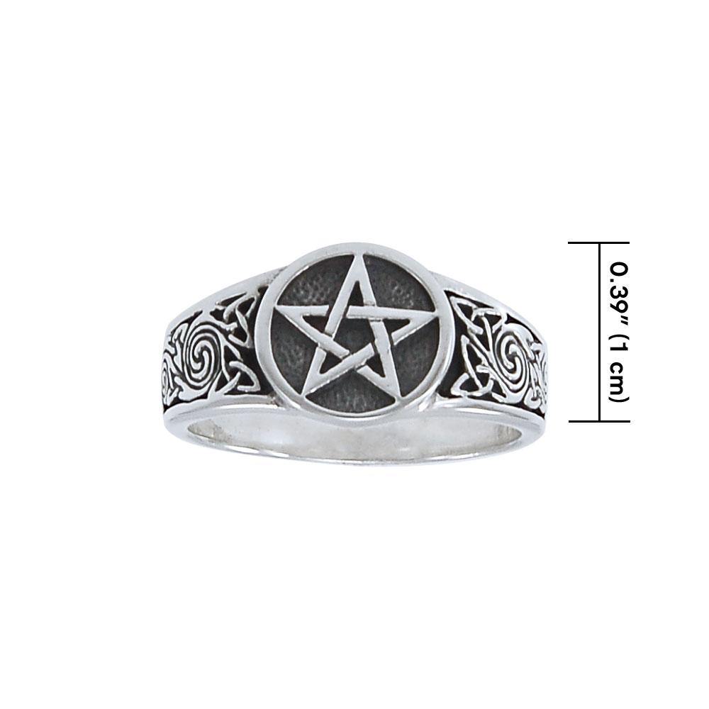 Pentacle with Celtic Silver Ring TR927 - Jewelry
