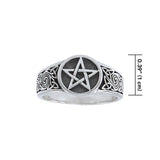 Pentacle with Celtic Silver Ring TR927 - Jewelry