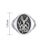 God Cernunnos Silver Signet Ring TRI2268