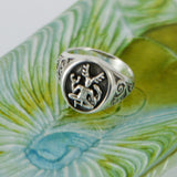 God Cernunnos Silver Signet Ring TRI2268
