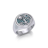 Reversible Earth Cycle Silver Flip Ring TRI153