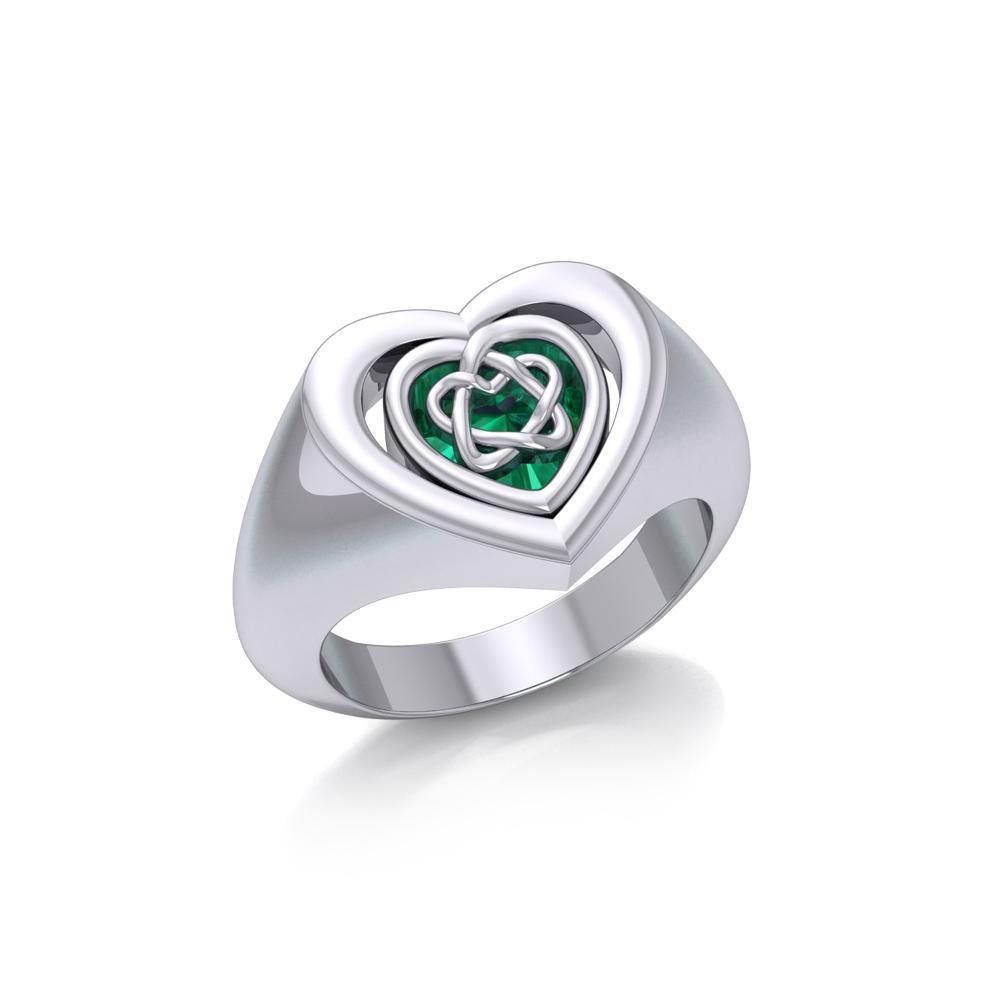 Celtic Heart Knotwork Flip Ring TRI158 - Jewelry