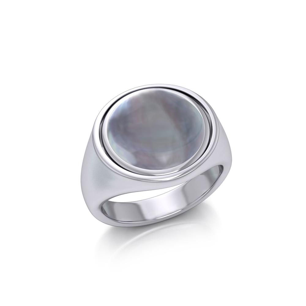 The  Moon Phase Pentacle Silver Flip Ring TRI160