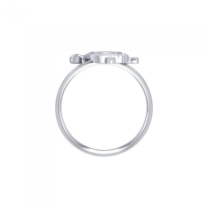 Sea Turtle with Star Silver Ring TRI1783 - Jewelry