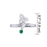 Celtic Trinity Knot with Round Gem Silver Ring TRI1788 - Jewelry