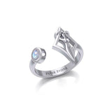 Small Sterling Silver Goddess Ring with Gemstone TRI1801