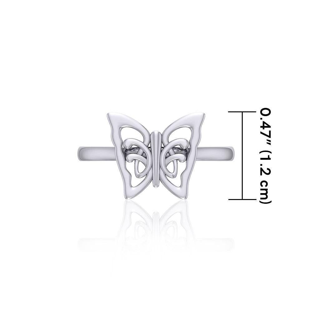 Small Butterfly Silver Ring TRI1866 - Jewelry